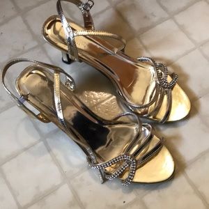 Gold Sandals, size 10.